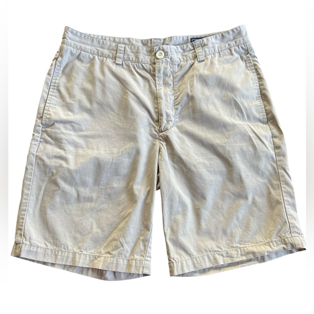 Vineyard Vines Men’s Khaki Whale Casual Beach Summer Cotton Shorts, size 32